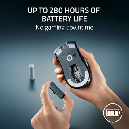 Viper V3 HyperSpeed - Kablosuz Esports Fare (Focus Pro 30K Optik Sensör, 280 saate kadar Pil, 2. Nesil Mekanik Fare Anahtarları, 4000 Hz Kablosuz Örnekleme Hızı) Siyah