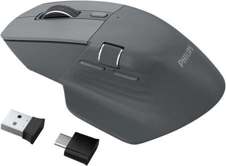 SPK7858 Bluetooth Kablosuz Çift Modlu 4000DPI 7 Tuşlu Optik Mouse Gri