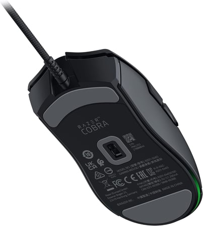 Cobra - Chroma RGB'ye sahip hafif kablolu oyun faresi (tüy hafifliğinde 57g, 3-Nesil optik fare anahtarları, gövde altı aydınlatmalı Chroma aydınlatma, hassas sensör ayarları) Siyah