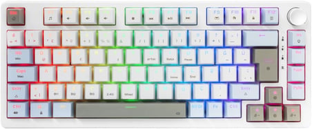 VEXOR RGB Mekanik Gaming Oyuncu Klavyesi 82 Tuş | 3 Mod (Bluetooth + 2.4G + Kablolu) | Huano Brown Kahverengi Switch Linear | 2000mAh Batarya | Anti-Ghosting Kompakt%75 Hot Swap