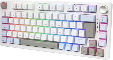 VEXOR RGB Mekanik Gaming Oyuncu Klavyesi 82 Tuş | 3 Mod (Bluetooth + 2.4G + Kablolu) | Huano Brown Kahverengi Switch Linear | 2000mAh Batarya | Anti-Ghosting Kompakt%75 Hot Swap