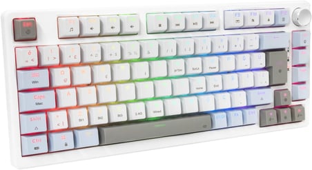 VEXOR RGB Mekanik Gaming Oyuncu Klavyesi 82 Tuş | 3 Mod (Bluetooth + 2.4G + Kablolu) | Huano Brown Kahverengi Switch Linear | 2000mAh Batarya | Anti-Ghosting Kompakt%75 Hot Swap