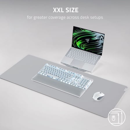 Pro Glide XXL - Ofis konforu ve verimliliği için yumuşak fare altlığı (dokulu kumaş yüzeyi, kaymaz) Beyaz