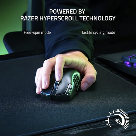 Naga V2 HyperSpeed - Ergonomik Kablosuz MMO Oyun Faresi (19 Programlanabilir Düğme, HyperSpeed Kablosuz (2,4 GHz), Bluetooth, 250 Saate Kadar, Focus Pro 30K Optik Sensör) Siyah