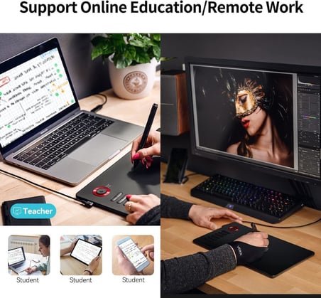 A15 Pro 10x6 İnç Profesyonel Grafik Tablet, 16384 Yüksek Seviye Basınç Hassasiyetli Profesyonel 5080 LPI Grafik Tasarım Tablet+ Kalem