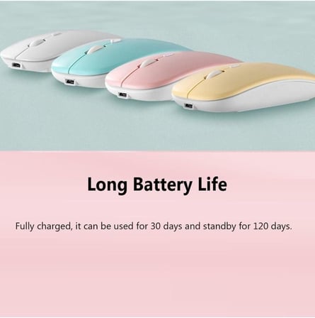 Şarj Edilebilir Tüm Cihazlara Uyumlu Sessiz Hızlı 2,4+5.0 Kablosuz Mouse (Siyah)