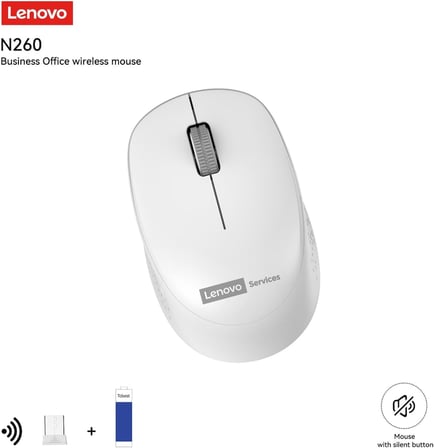 N260 Sessiz Kablosuz Mouse, 1200 DPI, 20 Metre Menzil, Otomatik Kapanma ve Uyku Modu, Nano USB Alıcı (Wireless Silent Mouse), 870042253 (Beyaz)