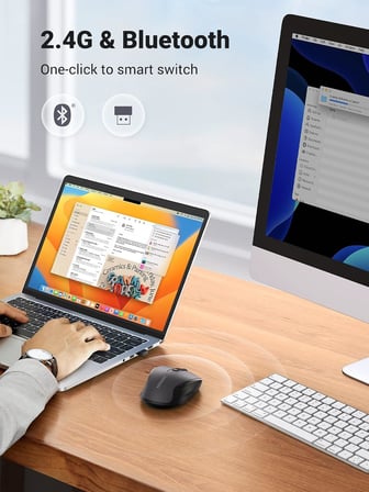 Dual Mode 2.4GHz Kablosuz ve Bluetooth 4000DPI Sessiz Optik Mouse