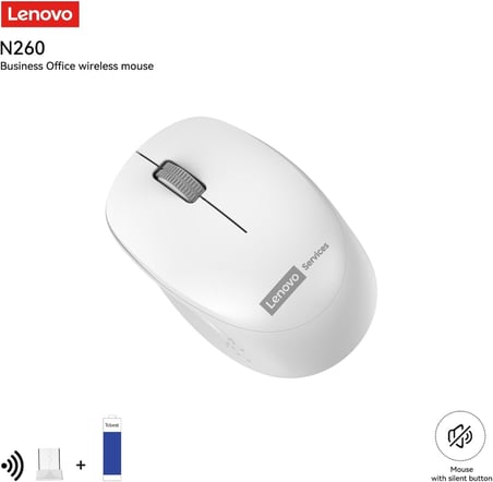 N260 Sessiz Kablosuz Mouse, 1200 DPI, 20 Metre Menzil, Otomatik Kapanma ve Uyku Modu, Nano USB Alıcı (Wireless Silent Mouse), 870042253 (Beyaz)