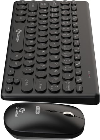 KM-BT37 Kablosuz Klavye Mouse Seti, Bluetooth + USB Dongle 2.4G, 78 Tuş Kompakt, Türkçe Q, PC TV Laptop Tablet Telefon Uyumlu, Siyah
