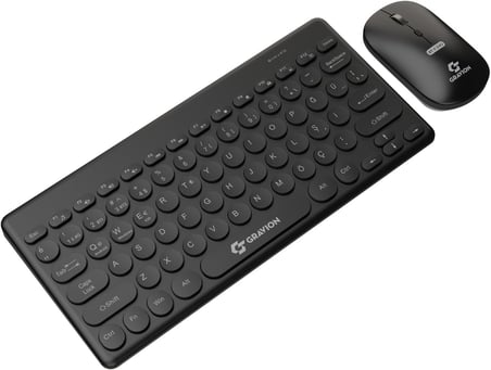 KM-BT37 Kablosuz Klavye Mouse Seti, Bluetooth + USB Dongle 2.4G, 78 Tuş Kompakt, Türkçe Q, PC TV Laptop Tablet Telefon Uyumlu, Siyah
