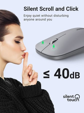 Kablosuz Fare, 2,4 Ghz Usb Bağlantısı, Maks. 4000 Dpi, 18 Ay Pil Ömrü. Pc, Mac, Dizüstü Bilgisayar, Windows 11, 10, 8.1, 7, Macos, Linux Ile Uyumlu (Gri)