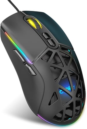 Nexus X1 12800 Dpi Makro Yazılımlı & Değiştirilebilir Kapaklı RGB Gaming Mouse - Siyah