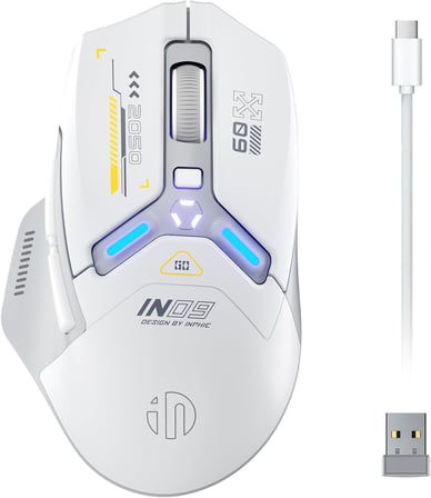 Kablosuz Oyun Faresi, Gerçek Üç Modlu Bluetooth/Tip-C Kablolu/2.4G Kablosuz Fare, Tamamen Programlanabilir, 10000 DPl, RGB Arkadan Aydınlatmalı, Dizüstü PC Mac için Şarj Edilebilir Kablosuz