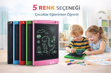 Baibian LCD Grafik Yazı Çizim Tableti, 8.5 inç Dijital Yazı Tahtası, Dokunmatik Kalemli, Çocuklar için Taşınabilir Çizim Tableti, Renk Seçenekli (kırmızı)