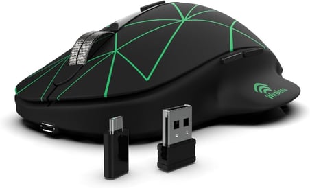 Inca-INCA IWM-551 Rechargeable 4 Led illuminated Silent Wireless Mouse (Sessiz) Micro Usb kablo USB+ Type C desteği çift alıcı 2.4GHz Kablosuz Fare DPI 800 1200 1600 400mAh