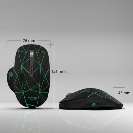 Inca-INCA IWM-551 Rechargeable 4 Led illuminated Silent Wireless Mouse (Sessiz) Micro Usb kablo USB+ Type C desteği çift alıcı 2.4GHz Kablosuz Fare DPI 800 1200 1600 400mAh