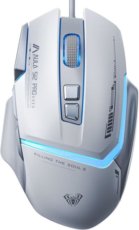 S12 Pro 12800 DPI 8 Tuşlu Makrolu Kablolu Optik Gaming Oyuncu Mouse Beyaz