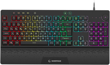Rampage Eclipse Siyah Usb RGB Aydınlatmalı Q Gaming 4 Tuş Makrolu Oyuncu Klavye Mouse Set