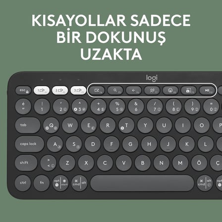Pebble 2 Set Çoklu Cihaz Özellikli Sessiz Kablosuz Türkçe Q Klavye ve Mouse Seti - Siyah