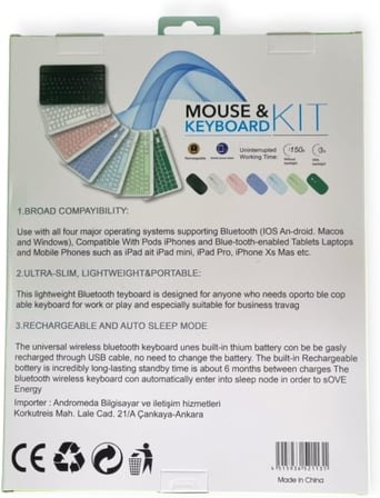 KEY 01 KABLOSUZ BLUETOOTH WİRELESS TÜMÜ TÜRKÇE KARAKTERLİ i ü ğ harfleri bulunur KLAVYE MOUSE SETİ (BEYAZ)