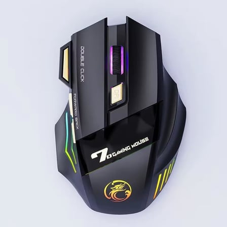 Kablosuz Oyuncu Mouse – 3200 DPI Ayarlanabilir Hassasiyet, RGB 7 Renk LED Aydınlatma, Şarjlı, Ergonomik Tasarım, 2.4GHz Wireless Gaming Mouse | GW-X7