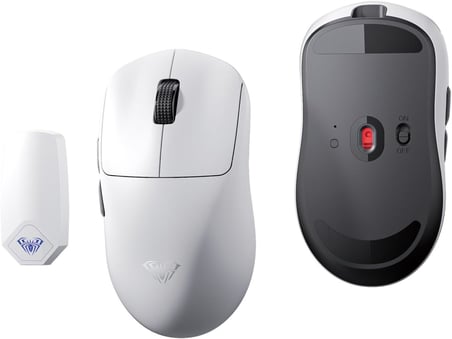 SC800 Lightweight PAW3395 Sensor 26000 DPI 8000Hz Kablolu ve Kablosuz Gaming Oyuncu Mouse Beyaz