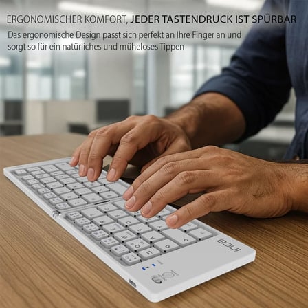 IBK-580BT Katlanabilir Bluetooth Klavye | Sessiz 67 Tuş Mini Taşınabilir iOS/Android/Windows Uyumlu