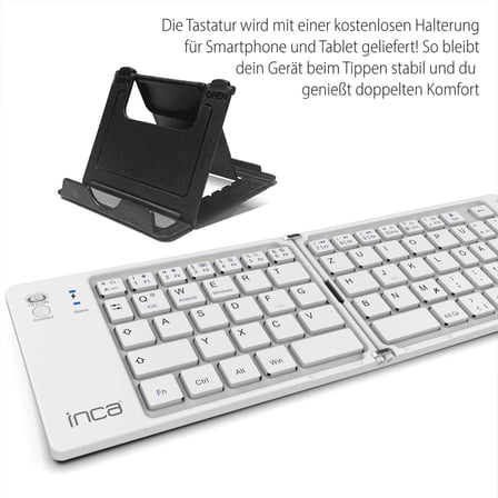 IBK-580BT Katlanabilir Bluetooth Klavye | Sessiz 67 Tuş Mini Taşınabilir iOS/Android/Windows Uyumlu