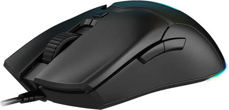 Cerberus PixArt PAW3519 Sensörlü 4200 Dpi Wide RGB Özel ABS Doku Kablolu Gaming Mouse - Siyah