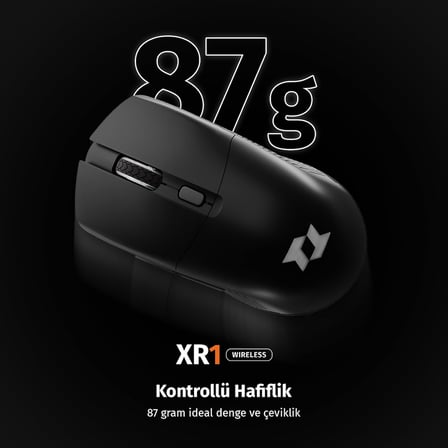XR1 Kablosuz Oyuncu Mouse, 10000 DPI, RGB Aydınlatma, 6 Tuş, 2.4G + Bluetooth + Kablolu, Type-C Şarjlı