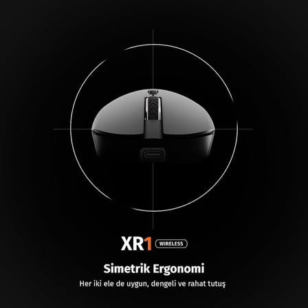 XR1 Kablosuz Oyuncu Mouse, 10000 DPI, RGB Aydınlatma, 6 Tuş, 2.4G + Bluetooth + Kablolu, Type-C Şarjlı