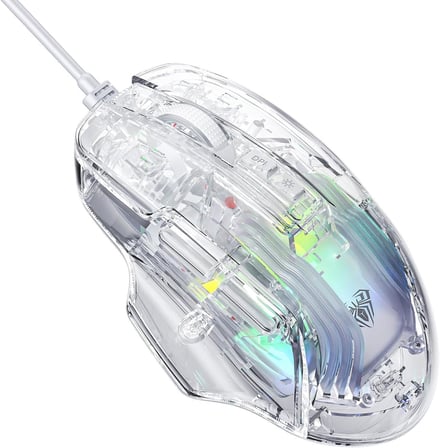 S80 7200DPI 7 Tuşlu RGB Şeffaf Optik Oyuncu Mouse