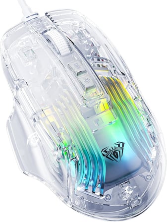 S80 7200DPI 7 Tuşlu RGB Şeffaf Optik Oyuncu Mouse