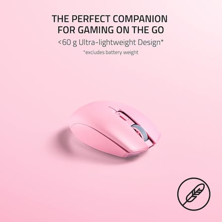 Orochi V2-950 Saate Kadar Pil Ömrüne Sahip Mobil Kablosuz Oyun Mouse'u (Ultra Hafif Tasarım, HyperSpeed Kablosuz ve Bluetooth, 2. Nesil Mekanik Mouse Anahtarları) Pembe