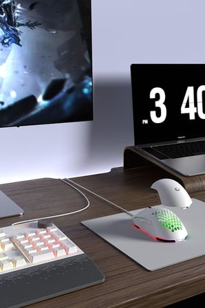 Gaming Oyuncu Klavye Mouse Set ECLIPSE Beyaz Usb RGB Aydınlatmalı Q Klavye