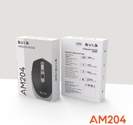 AM204 Çift Modlu Bluetooth ve Kablosuz 1600DPI Şarj Edilebilir Optik Mouse Beyaz