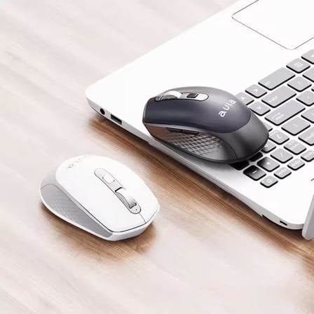 AM204 Çift Modlu Bluetooth ve Kablosuz 1600DPI Şarj Edilebilir Optik Mouse Beyaz