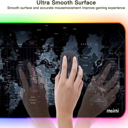 Büyük Oyuncu RGB Mousepad ve Klavye Pad Kırmızı Altıgen Desenli Red Hex Tasarım Işıklı 70cm x 30cm Mouse Pad