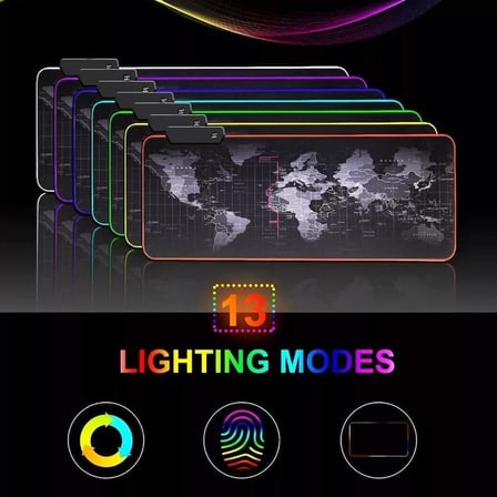 Büyük Oyuncu RGB Mousepad ve Klavye Pad Kırmızı Altıgen Desenli Red Hex Tasarım Işıklı 70cm x 30cm Mouse Pad