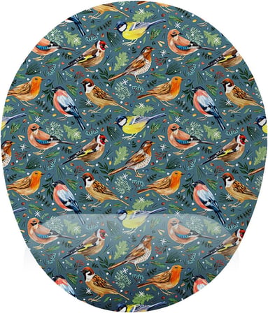 Kuş Desenli Bilek Destekli Mouse Pad