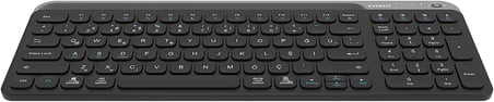 KB-BT90 Siyah/Gri Bluetooth+ 2.4Ghz Telefon Tablet Standlı Şarjlı Q Mac/Win/Android/Ios Uyumlu Kablosuz klavye
