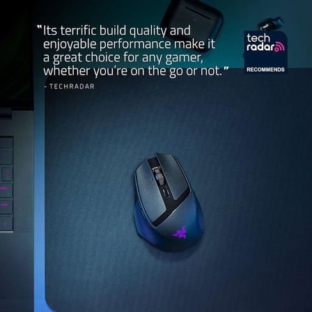 Basilisk Mobile - Küçük Taşınabilir Ergonomik Kablosuz Oyun Mouse'u - AI Prompt Master - Focus X 18K Sensör (Tri-Mode Bağlantı, 105 Saate Kadar, Mouse Switches Gen-3) Siyah