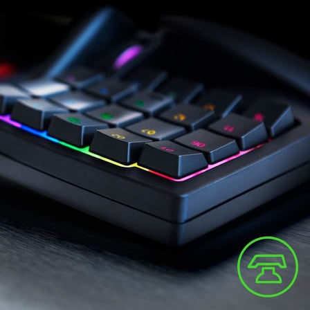Tartarus V2 - Oyun Tuş Takımı Meka-membran tuşlu oyun kumandası (32 programlanabilir tuş, 8 yönlü parmak paneli, bilek desteği, Hypershift, RGB Chroma aydınlatma) Siyah