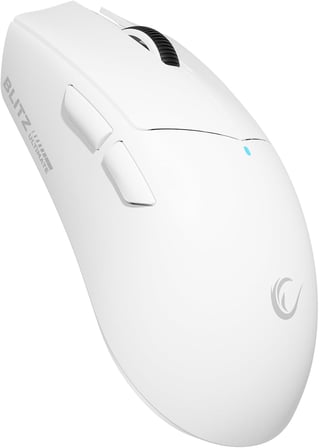 BLITZ ULTIMATE 8K BT+Wired+2.4G Beyaz Kablosuz PAW3950 NORDIC 52840 MCU Gaming Oyuncu Mouse