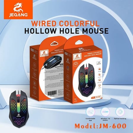 Kablolu Mouse, RGB LED Işıklı, Gaming Oyun Uyumlu Mouse, 1600 DPI, 4D Optik Sensör, Ergonomik Tasarım, Siyah Tak Kullan (delikli)