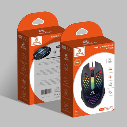 Kablolu Mouse, RGB LED Işıklı, Gaming Oyun Uyumlu Mouse, 1600 DPI, 4D Optik Sensör, Ergonomik Tasarım, Siyah Tak Kullan (delikli)