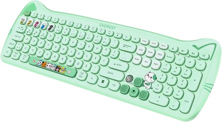 KM-6283 CATTY Renkli Tuşlu Yeşil 2.4 ghz + BT Kablosuz Q Multimedia Klavye + Mouse + Pad Set