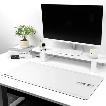 Gaming Mouse Pad 80x40, Kaymaz Tabanlı, Su Geçirmez ve Hassas Yüzeyli Oyuncu Mousepad (Beyaz)