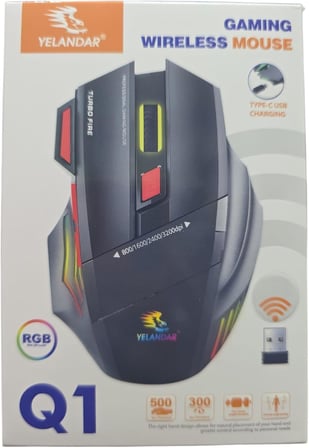 Kablosuz, Şarj Edilebilir 7 Tuşlu Oyuncu Bilgisayar Faresi (Q1) - Kablosuz Mouse, Q1 Gaming Mouse